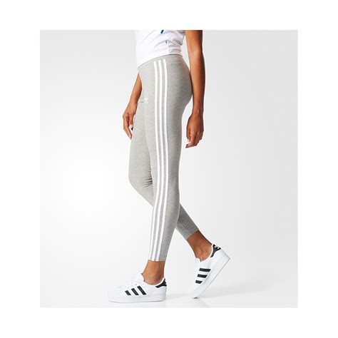 adidas originals 3 stripes leggings medium grey heather|adidas 3 striped leggings.